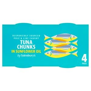 Sainsbury's Tuna Chunks in Sunflower Oil 4x145g