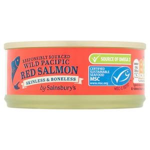Sainsbury's Wild Pacific Red Salmon, Skinless & Boneless 105g