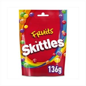 Skittles Vegan Chewy Sweets Fruit Flavoured Pouch Bag 136g