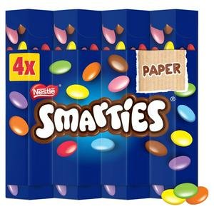 Smarties Milk Chocolate Sweets Tube Multipack x4 38g