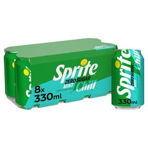 Sprite 8 x 330ml Zero Sugar Chill Mint Cans