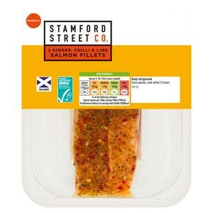 Stamford Street Co. Ready to Cook ASC Salmon Fillet Infusions Ginger, Chilli & Lime 220g