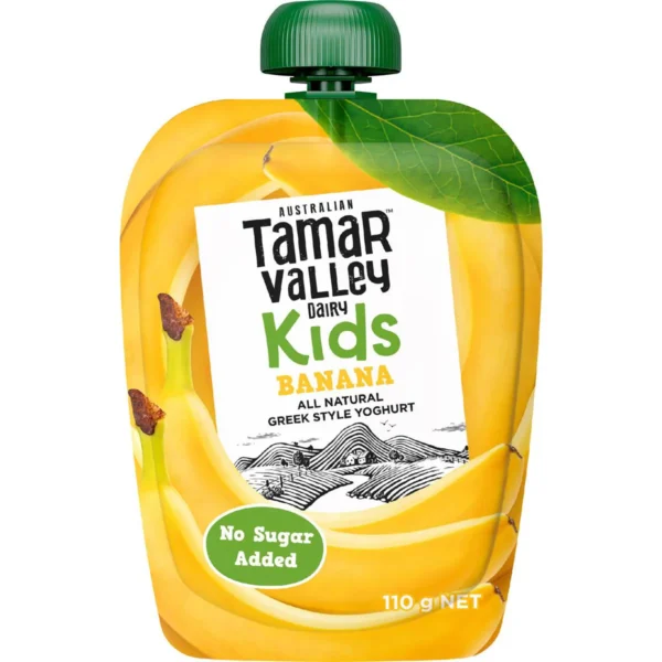 Tamar Valley Dairy Kids Greek Yoghurt Pouch Banana Tamar Valley Dairy Kids Greek Yoghurt Pouch Banana