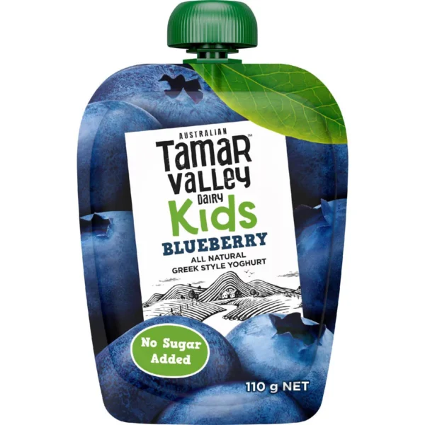 Tamar Valley Dairy Kids Greek Yoghurt Pouch Blueberry