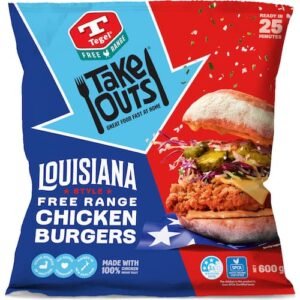 tegel take outs chicken burger patties free range louisiana style