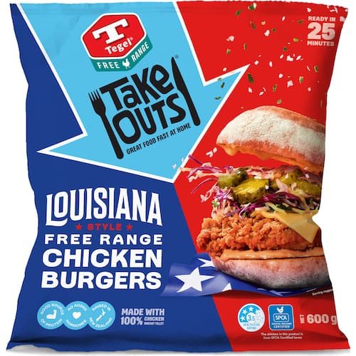 tegel take outs chicken burger patties free range louisiana style tegel take outs chicken burger patties free range louisiana style