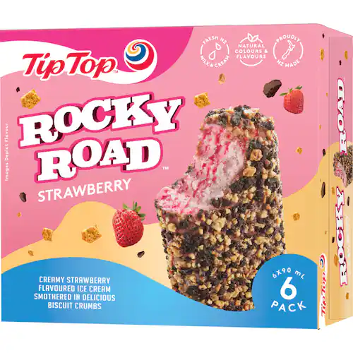 tip top rocky road ice cream on stick strawberry