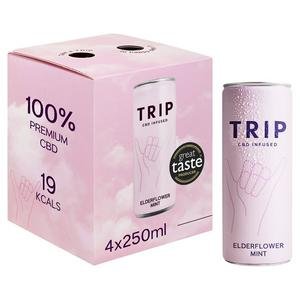 TRIP 4 x 250ml Elderflower Mint Sparkling Drink