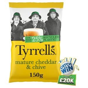 Tyrrells Cheddar Cheese & Chive Sharing Crisps 150g