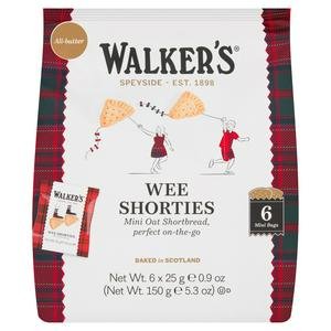 Walker's Wee Shorties Mini Oat Shortbread Triangles 6 x 25g