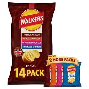 Walkers 14 x 25g Meaty Variety Multipack Crisps