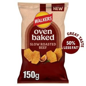 Walkers 150g Oven Baked Crisps Roasted Beef Snacks