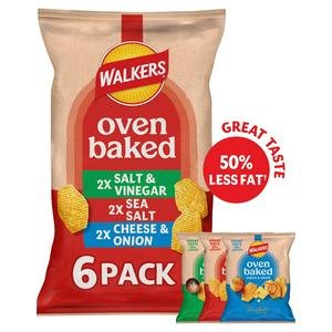 Walkers Baked Variety Multipack Crisps Snacks 6x22g