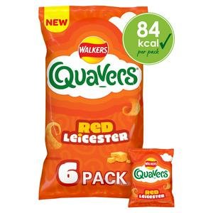 Walkers Quavers Red Leicester Cheese Multipack Crisps Snacks 6 x 16g