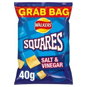 Walkers Squares Salt & Vinegar Snacks Crisps 40g