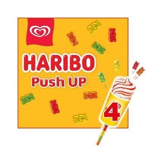 Wall's 4 x 85ml Haribo Push Up Vanilla & Strawberry Ice Cream Lollies
