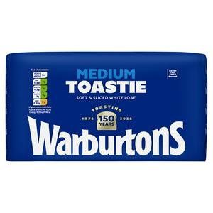 Warburtons Medium Sliced White Bread 800g