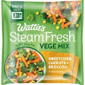 wattie's steam fresh frozen mixed vegetables sweet corn, carrots & broccoli