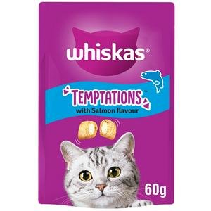 Whiskas Temptations Cat Treat Biscuits with Salmon Flavour 60g