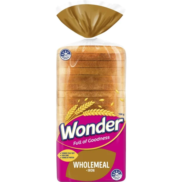Wonder White Wholemeal With Iron Sandwich Slice