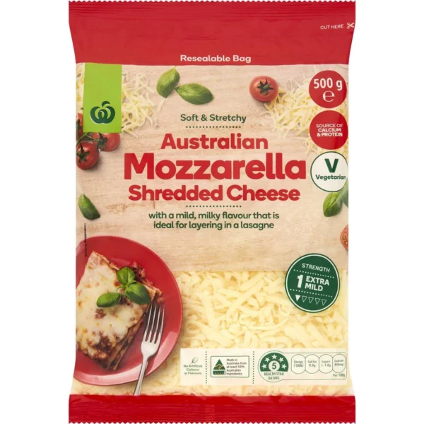 Woolworths Mozzarella Shredded Cheese Woolworths Mozzarella Shredded Cheese