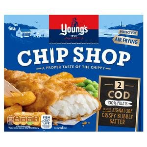 Young's 2 x Chip Shop 100% Cod Fillets 200g