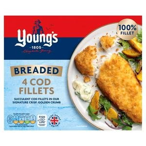 Young's Breaded Cod Fillets x4 440g