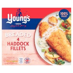 Young's Simply Breaded 4 Large Haddock Fillets 440g