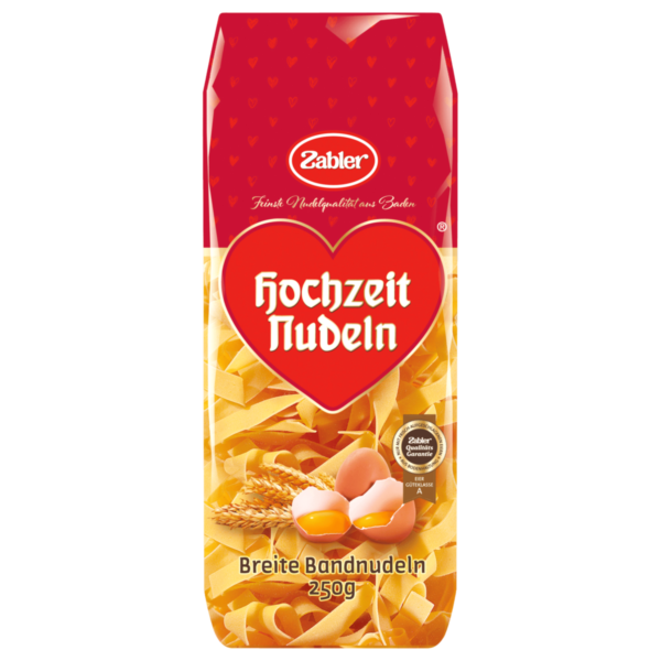 Zabler Hochzeit Nudeln Bandnudeln 250g